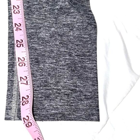Victorias Secret Pink Yoga Leggings Heather Gray Black Logo Womens Size L - Picture 11 of 11
